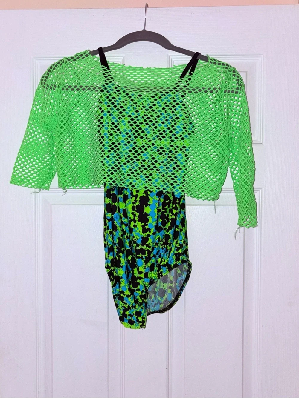 Weissman Girls Dance Costume - Neon Splash Pattern - Size XLC
